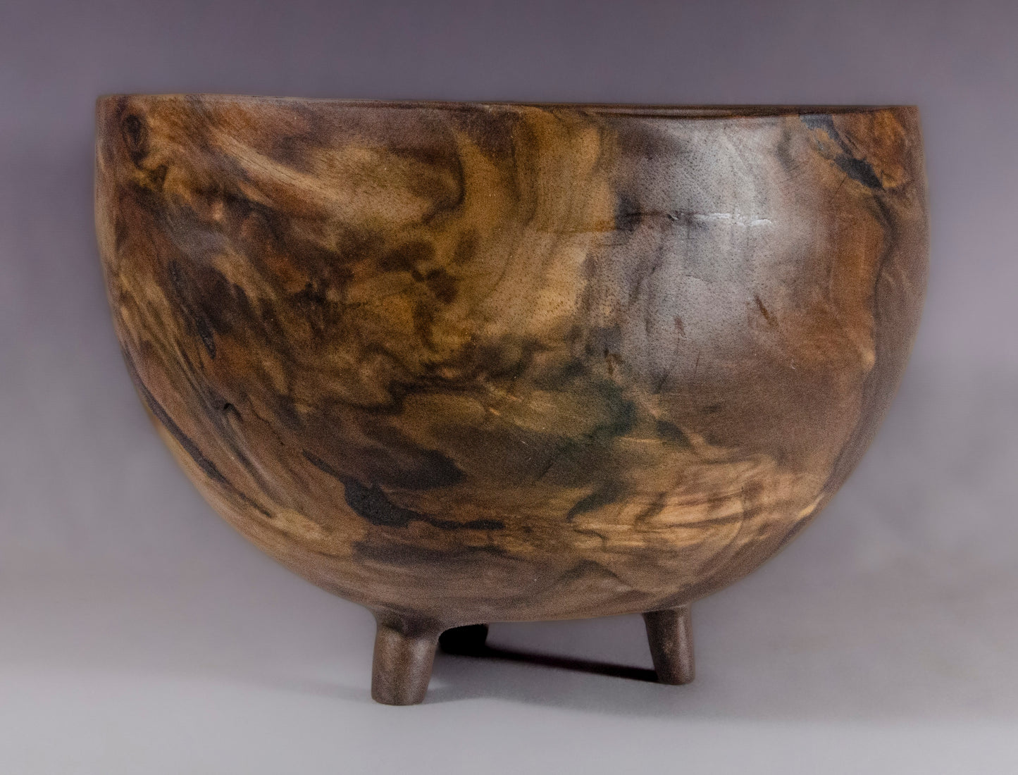 Footed claro walnut bowl