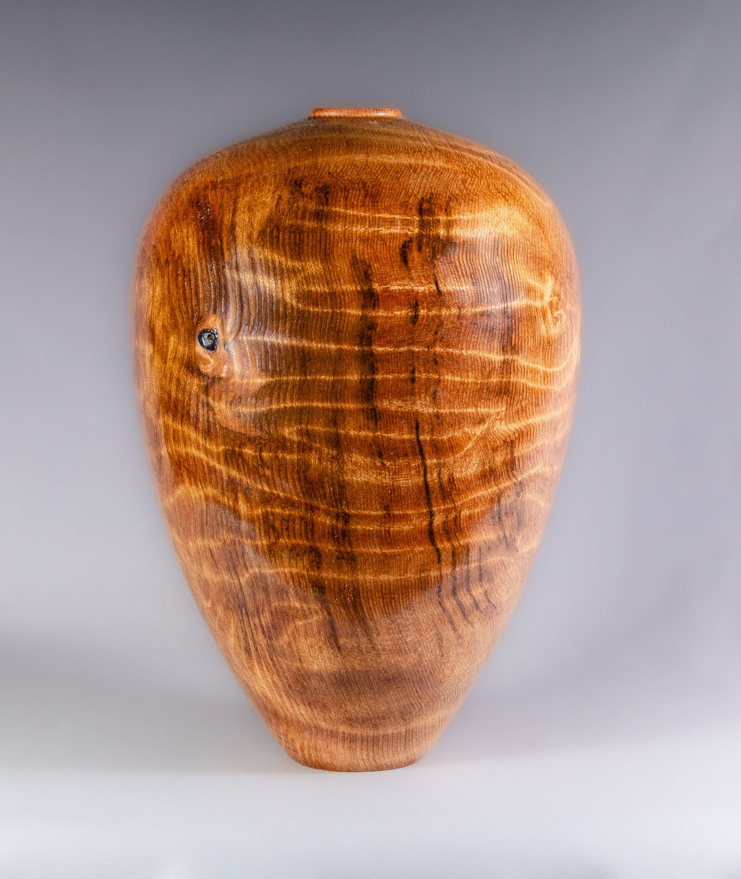 Curly redwood vase
