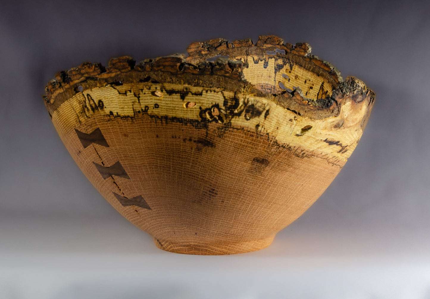Red oak natural edge bowl