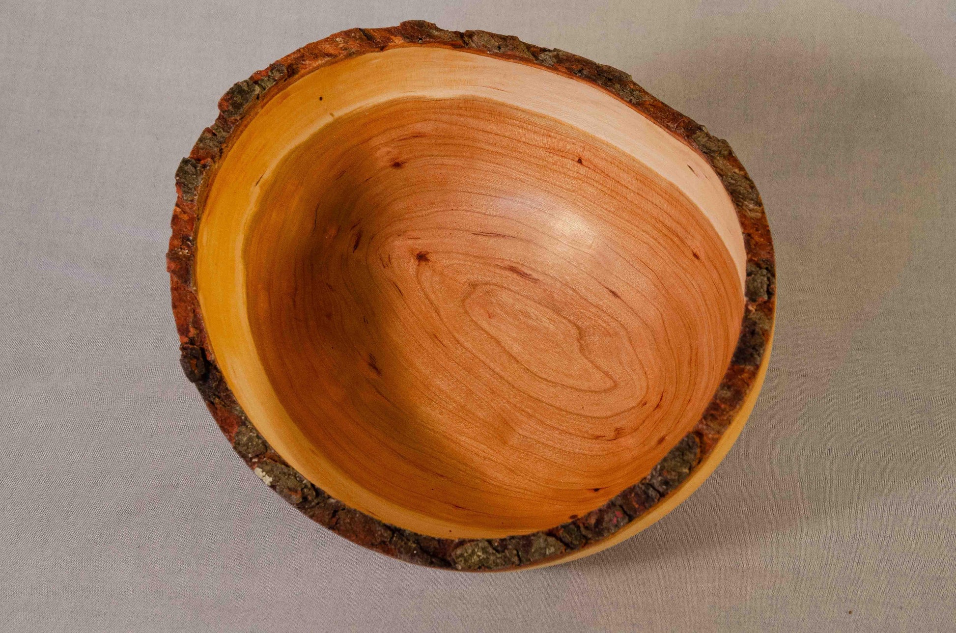 Large live edge cherry bowl - Rare Earth Bowls