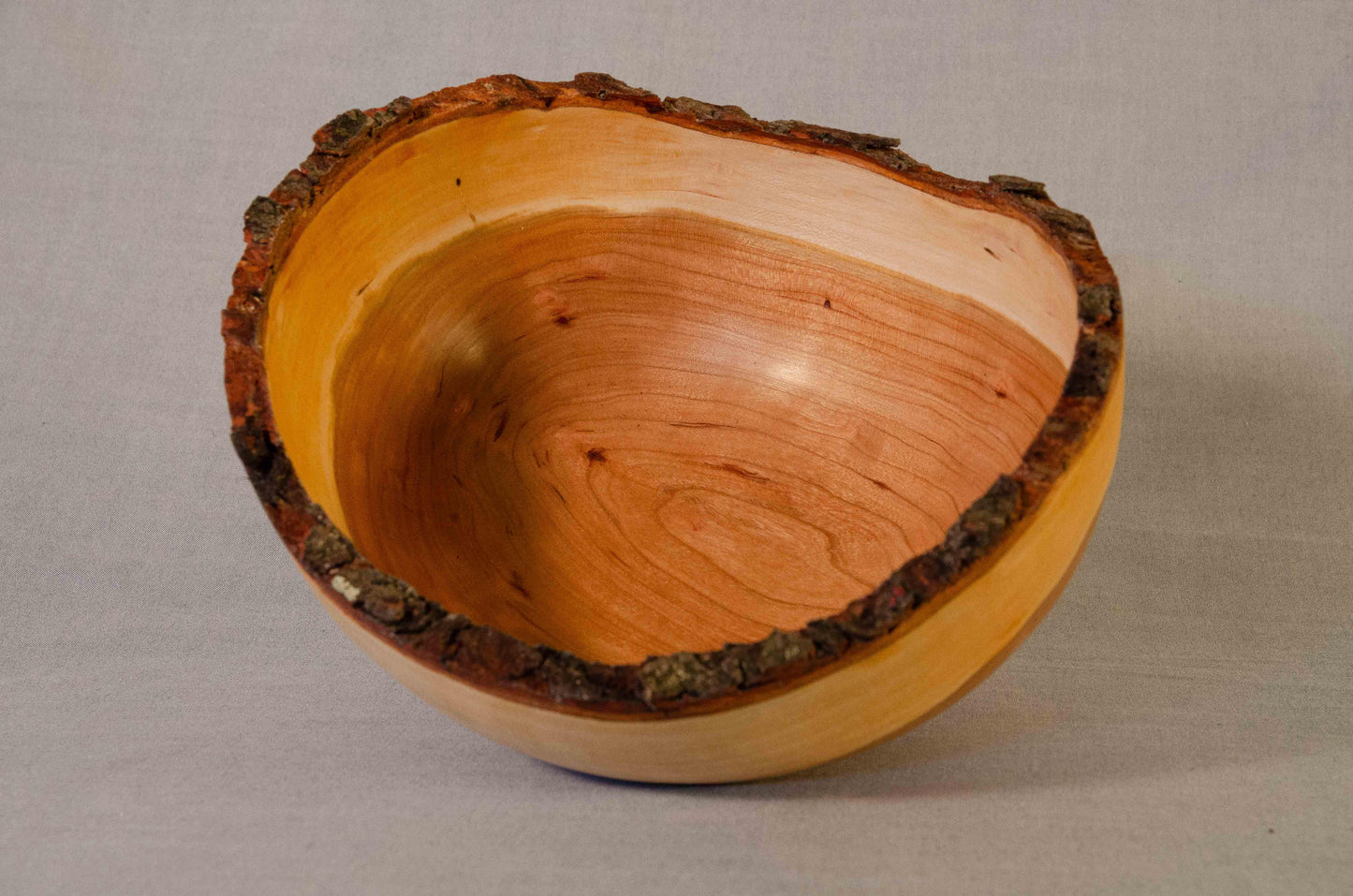 Large live edge cherry bowl - Rare Earth Bowls