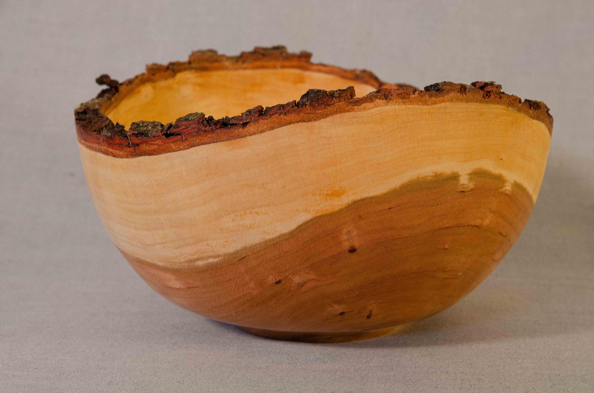Large live edge cherry bowl - Rare Earth Bowls