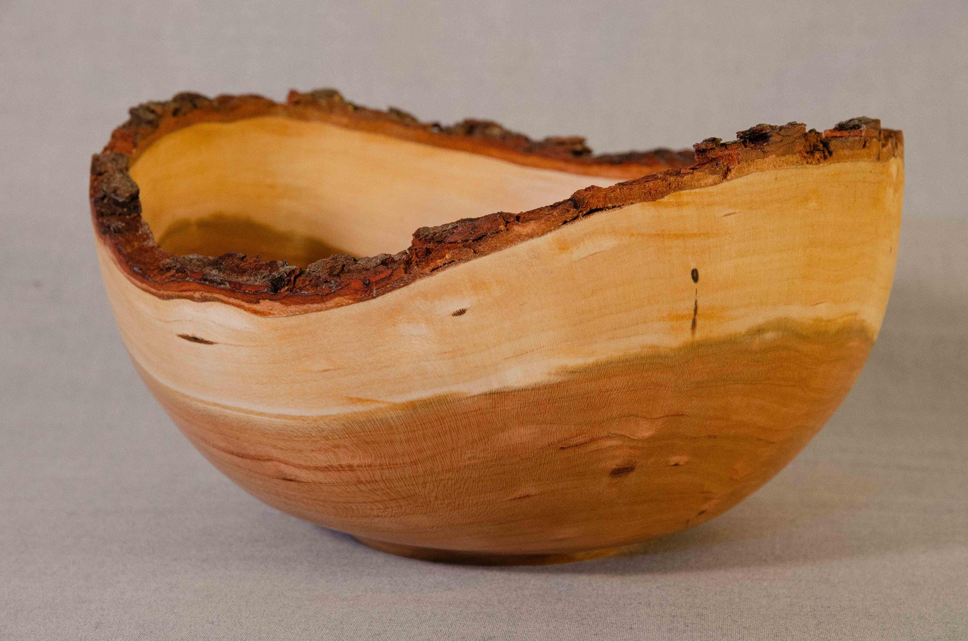 Large live edge cherry bowl - Rare Earth Bowls