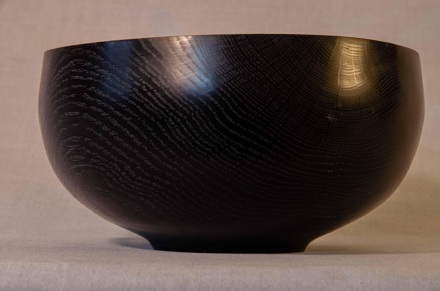 Large ebonized red oak bowl