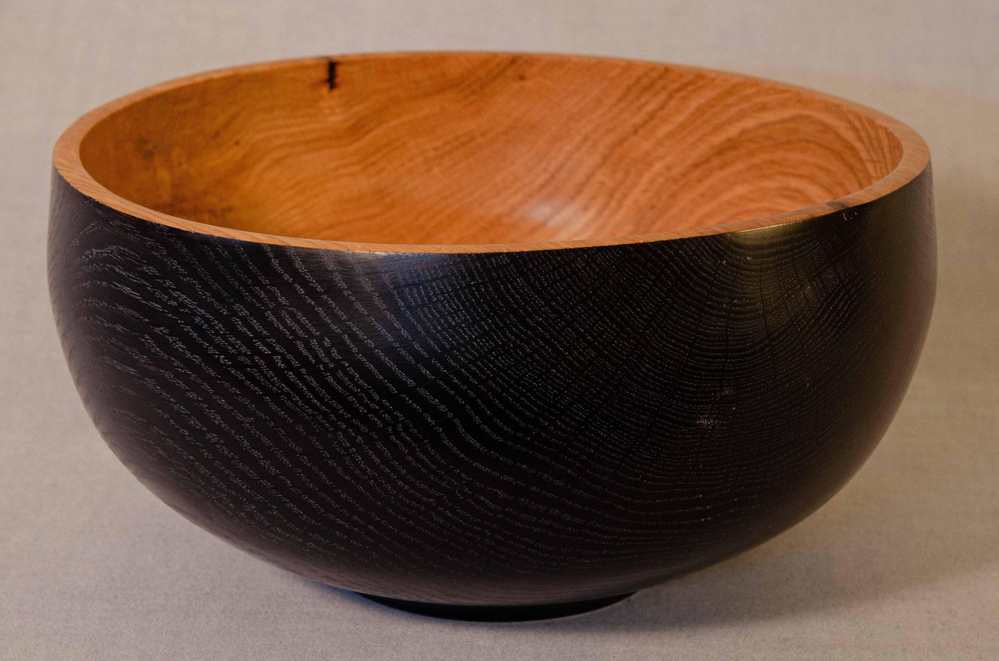 Large ebonized red oak bowl