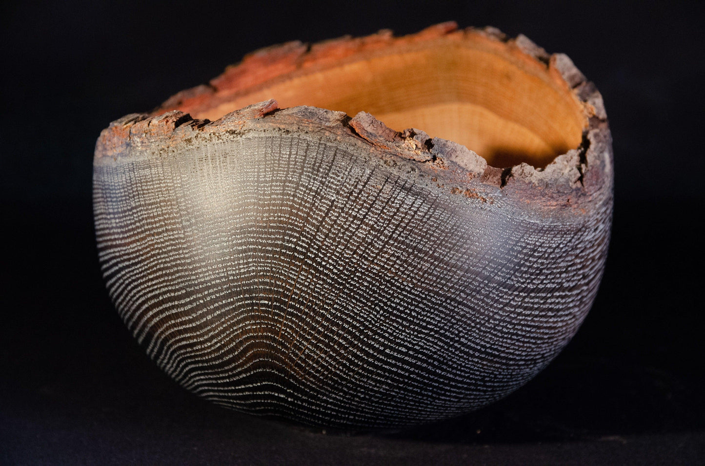 Medium sized ebonized oak bowl. Beautiful unique handmade gift idea for home or wedding.
