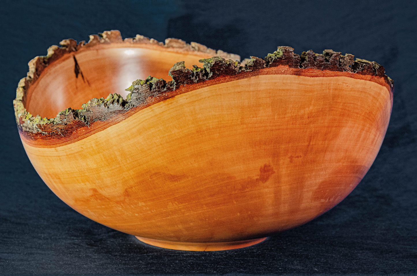 Very large bradford pear bowl with natural edge