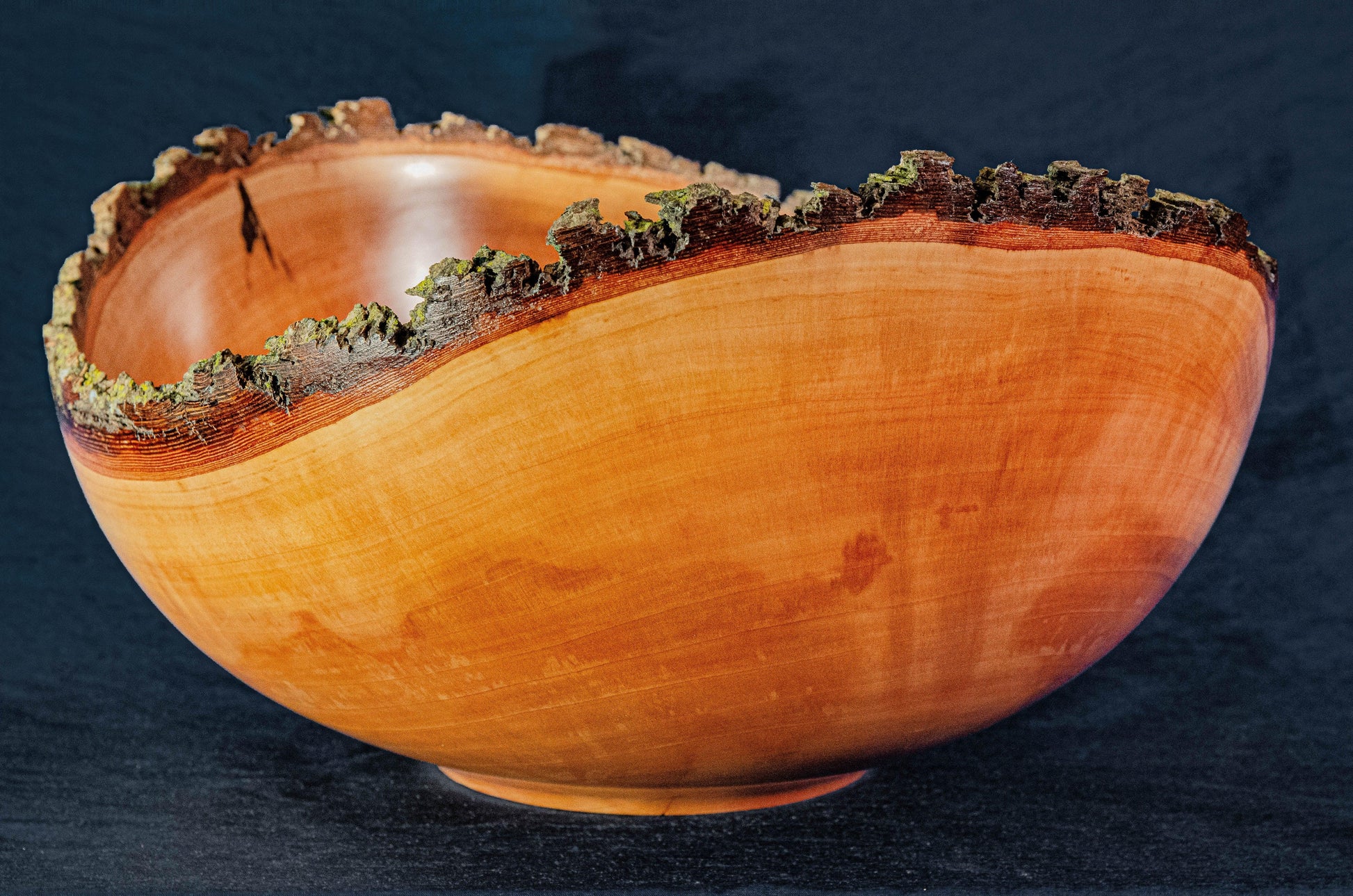 Very large bradford pear bowl with natural edge - Rare Earth Bowls
