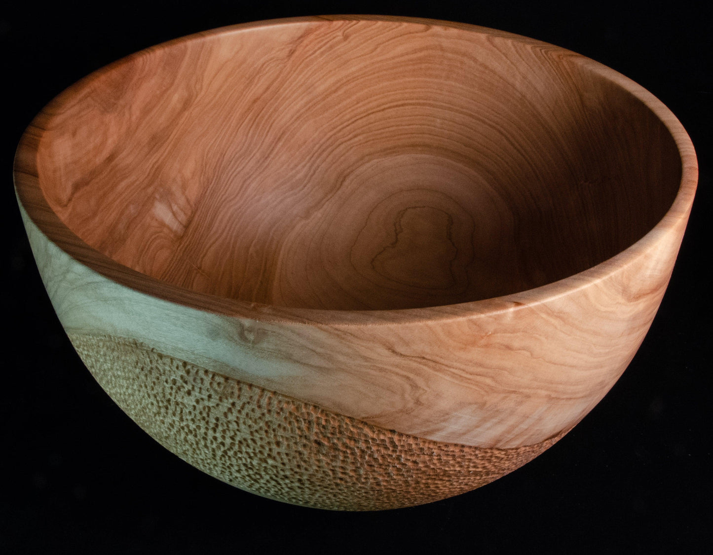 Large maple bowl with texturing