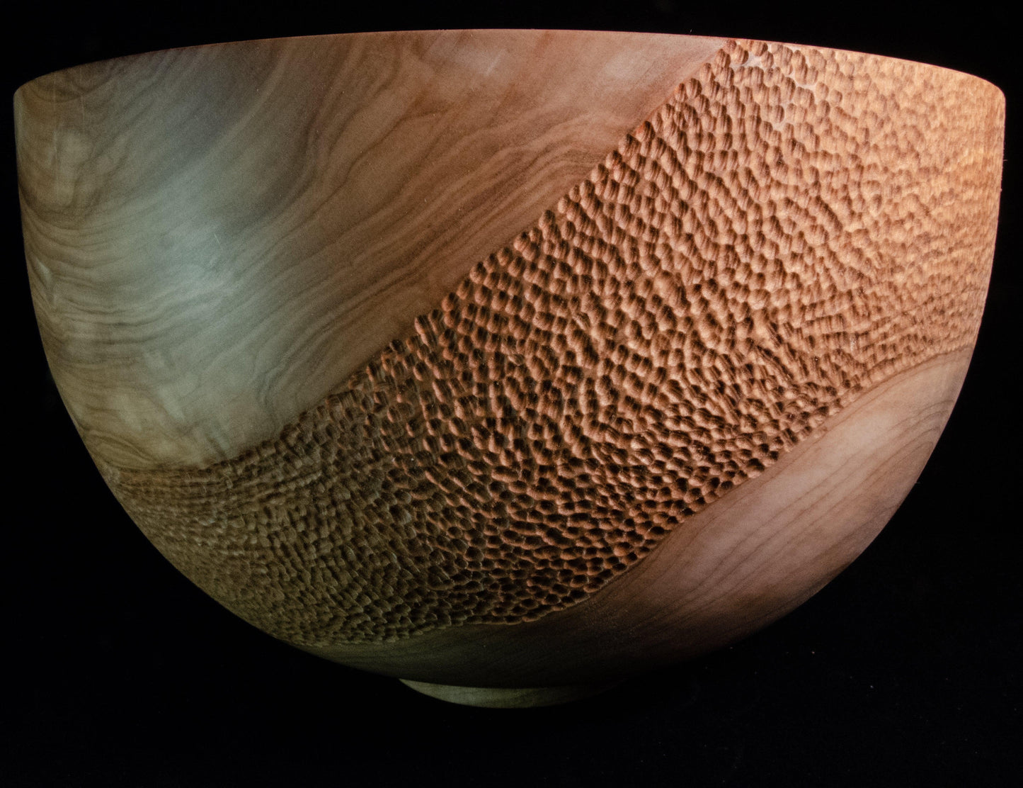 Large maple bowl with texturing