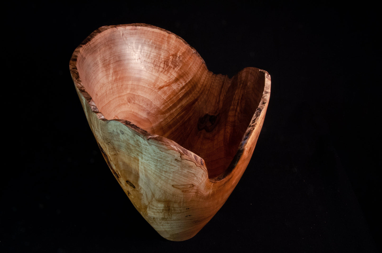 Maple vessel with natural edge
