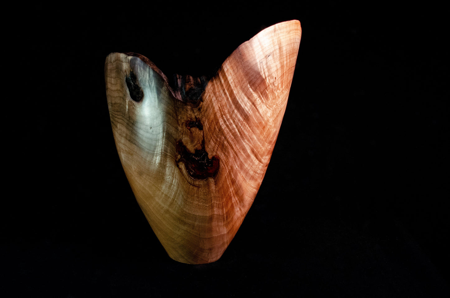 Maple vessel with natural edge