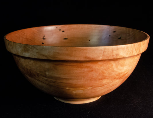 Medium Japanese Maple Bowl with strong outdent rim and pleasing grain warmth