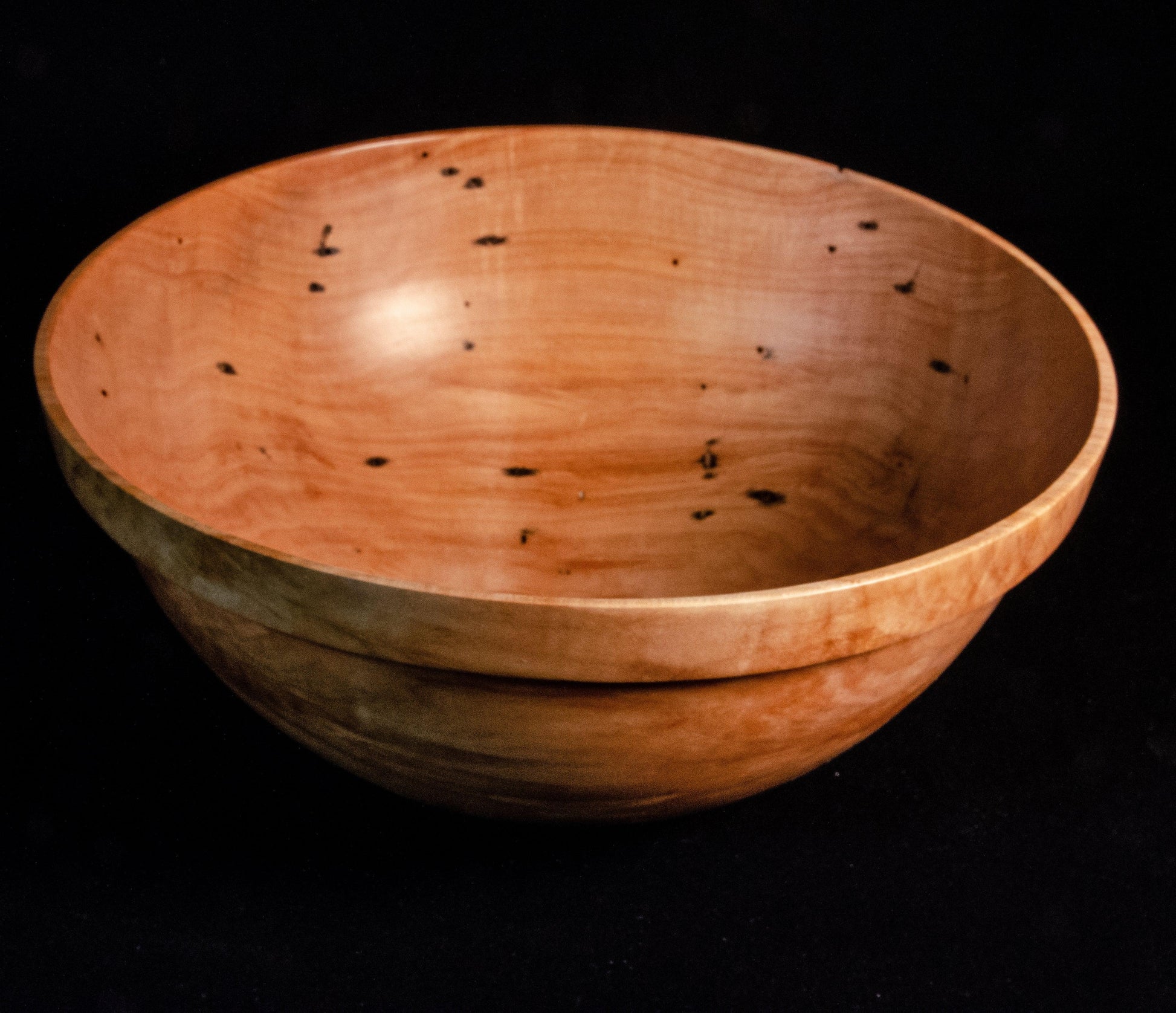 Medium Japanese Maple Bowl with strong outdent rim and pleasing grain warmth