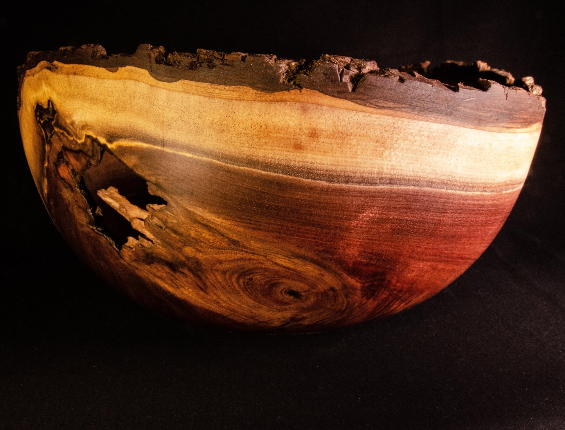 Large Live Edge Walnut Bowl - Rare Earth Bowls