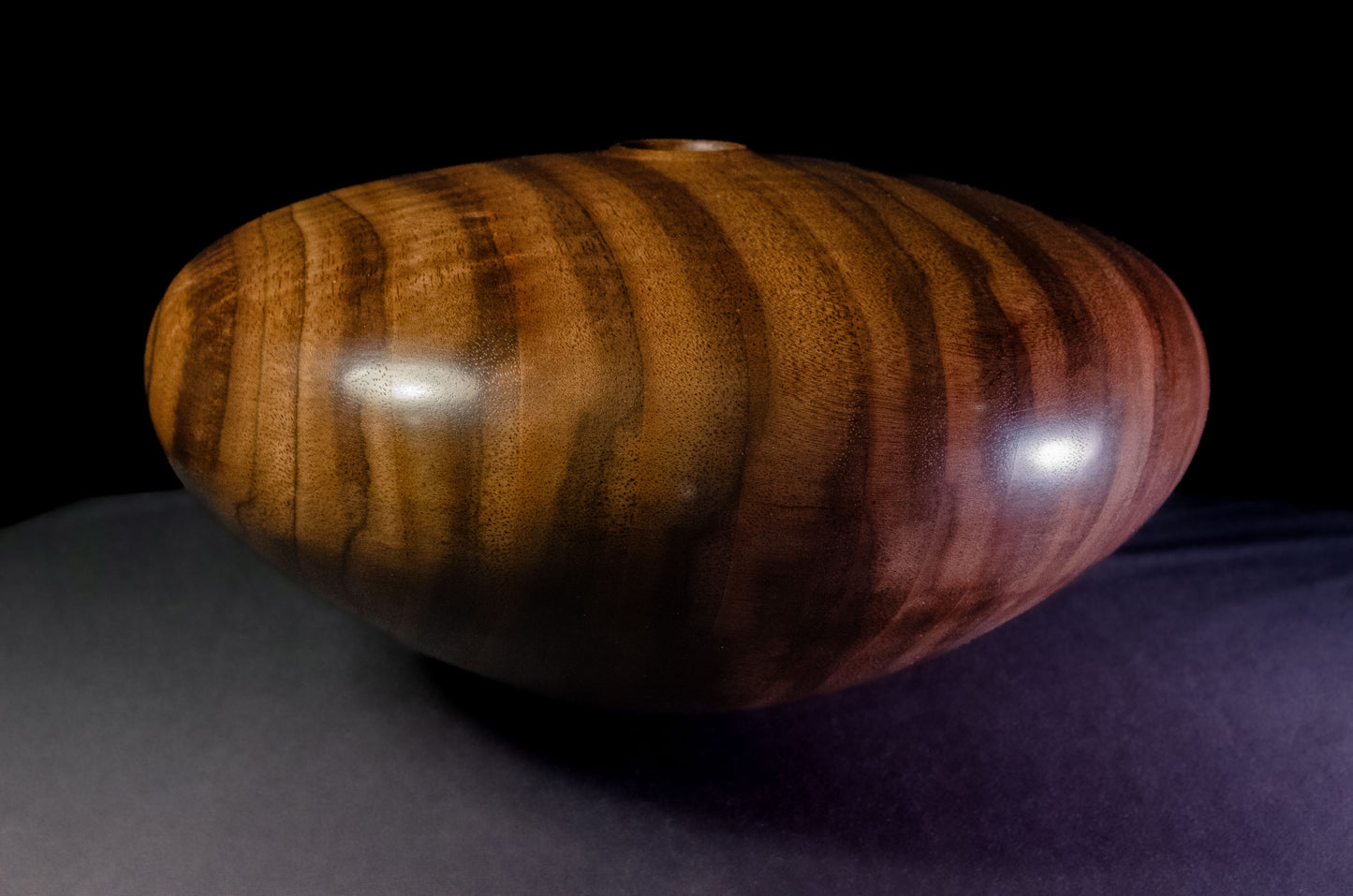 Claro Walnut Hollow Form with Fiddleback Figure