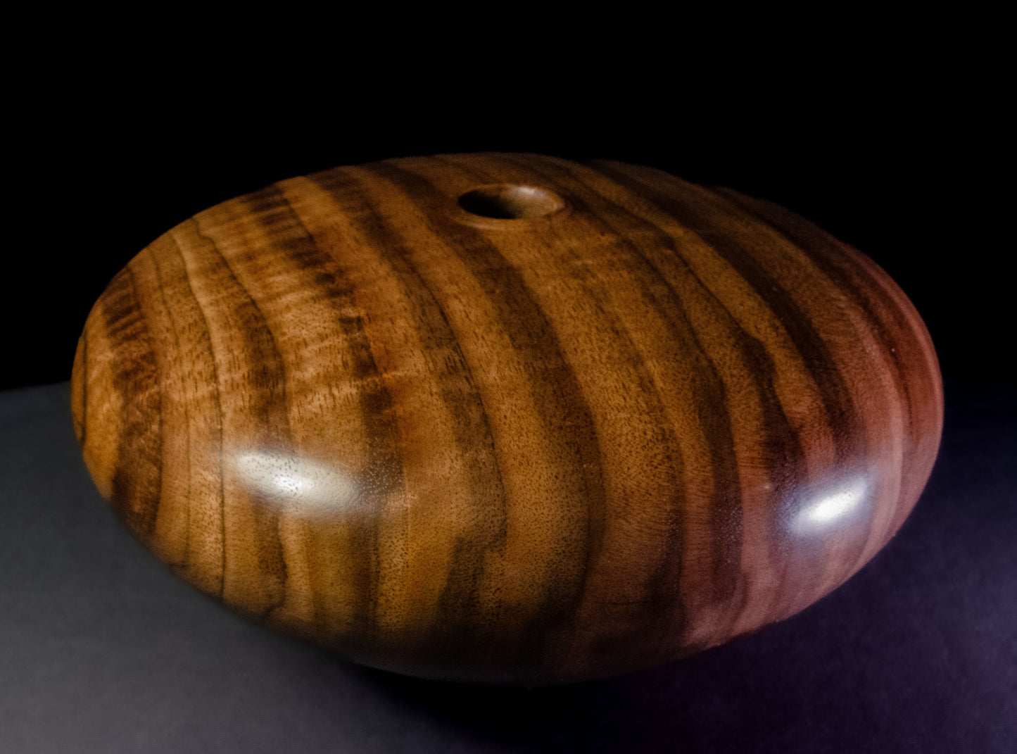 Claro Walnut Hollow Form with Fiddleback Figure