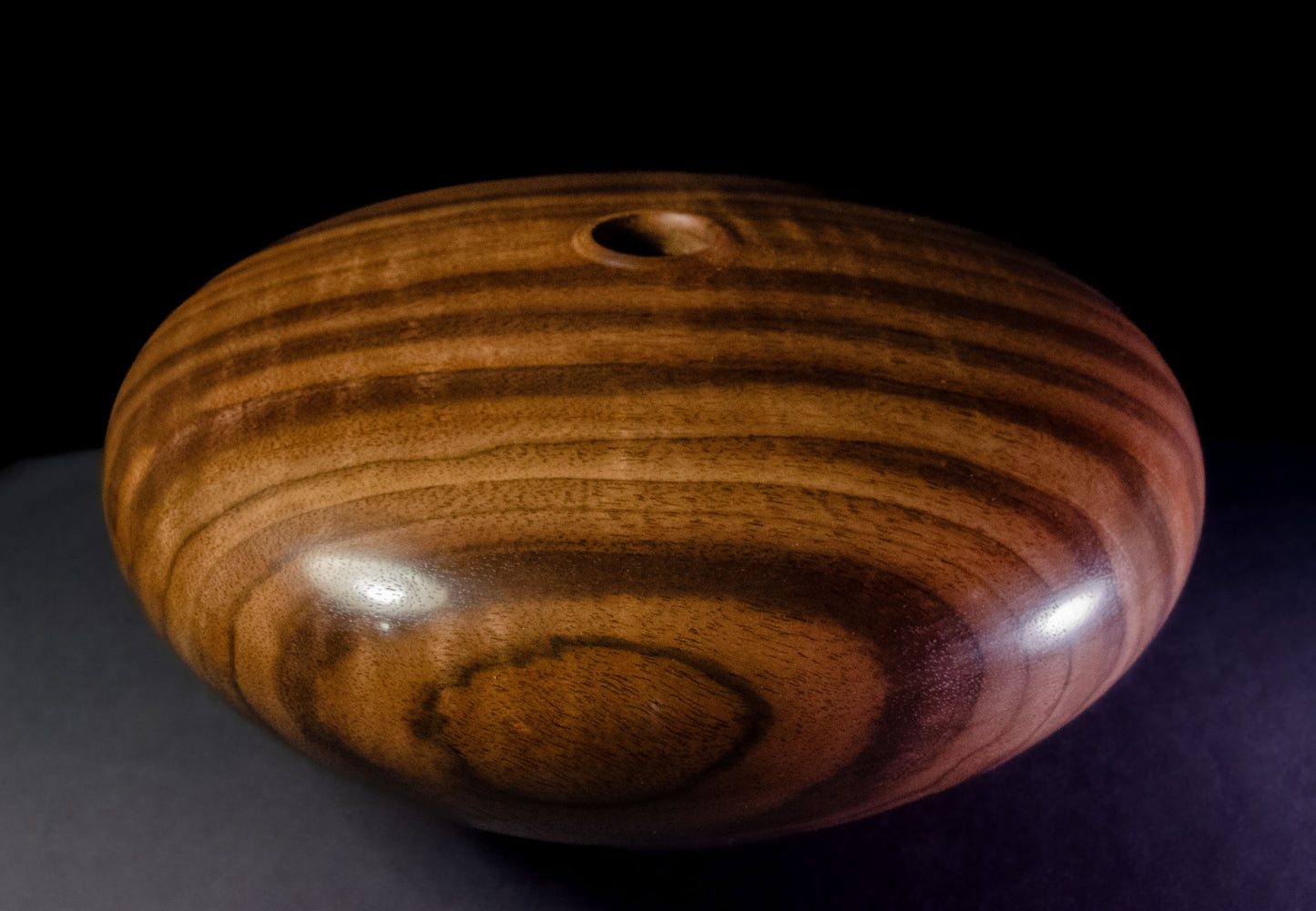 Claro Walnut Hollow Form with Fiddleback Figure