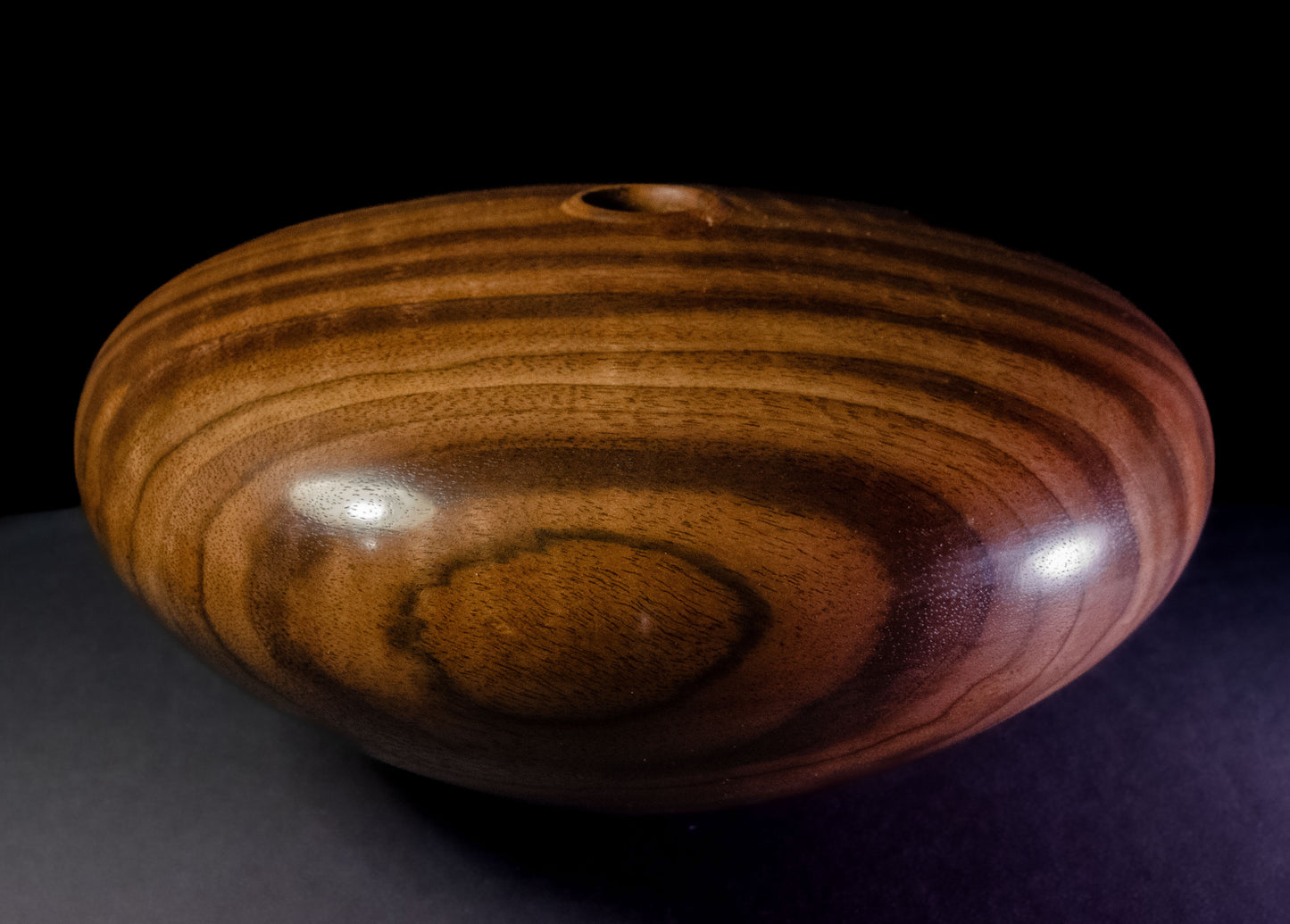 Claro Walnut Hollow Form with Fiddleback Figure
