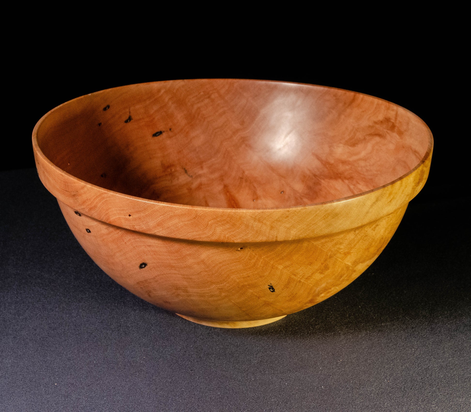 Medium Japanese Maple Bowl with strong outdent rim and pleasing grain warmth