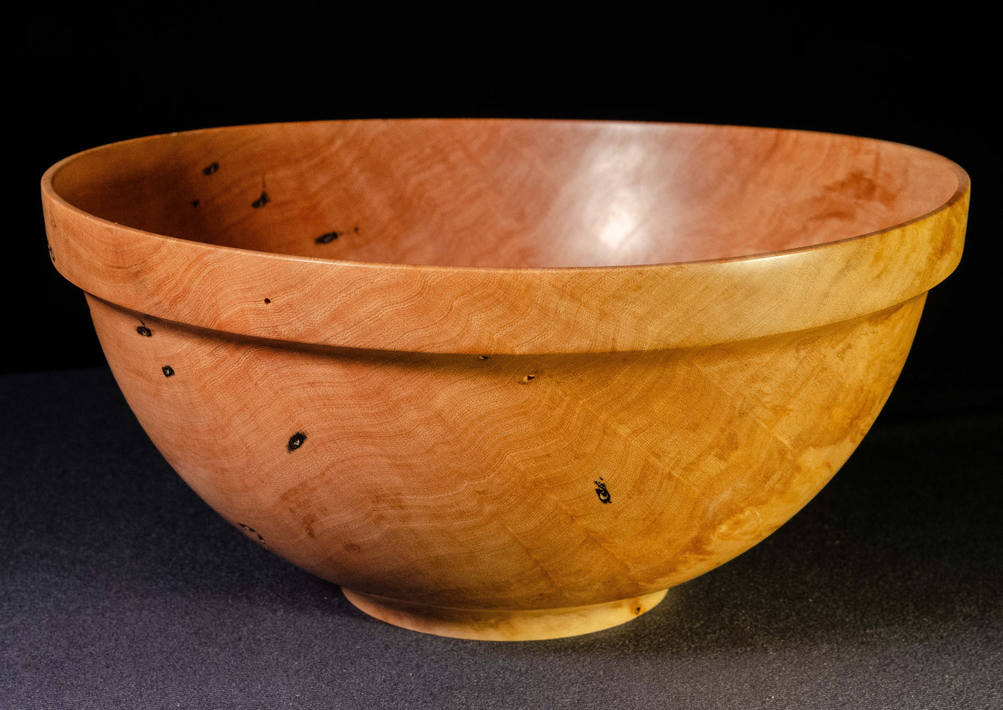 Medium Japanese Maple Bowl with strong outdent rim and pleasing grain warmth