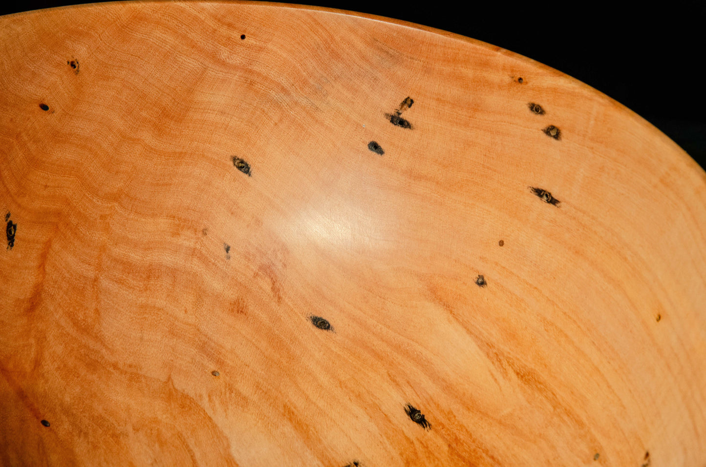Medium Japanese Maple Bowl with strong outdent rim and pleasing grain warmth