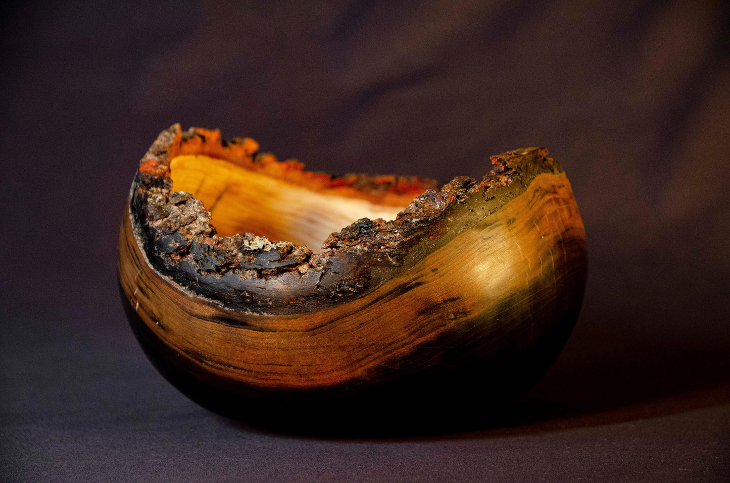 Medium sized ebonized cherry bowl. Beautiful unique handmade gift idea for home or wedding.