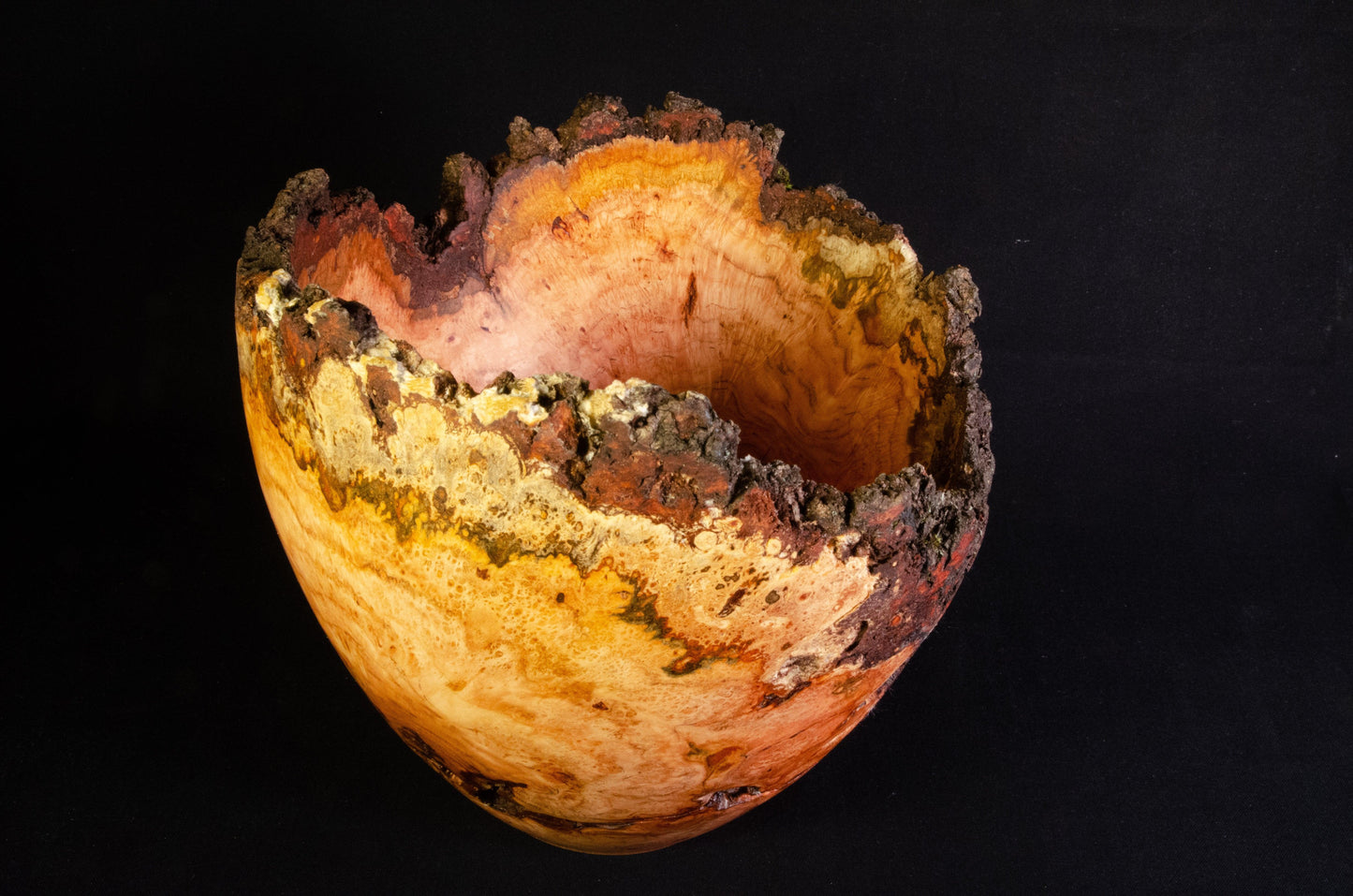 Medium live edge cherry burl bowl - Rare Earth Bowls