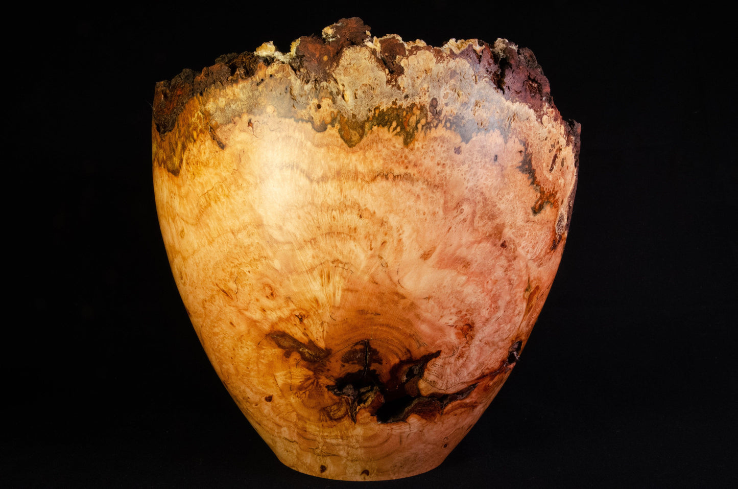 Medium live edge cherry burl bowl - Rare Earth Bowls
