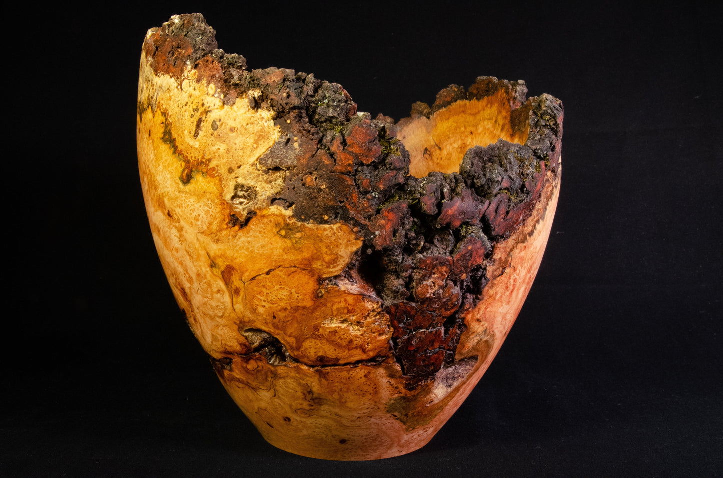 Medium live edge cherry burl bowl - Rare Earth Bowls