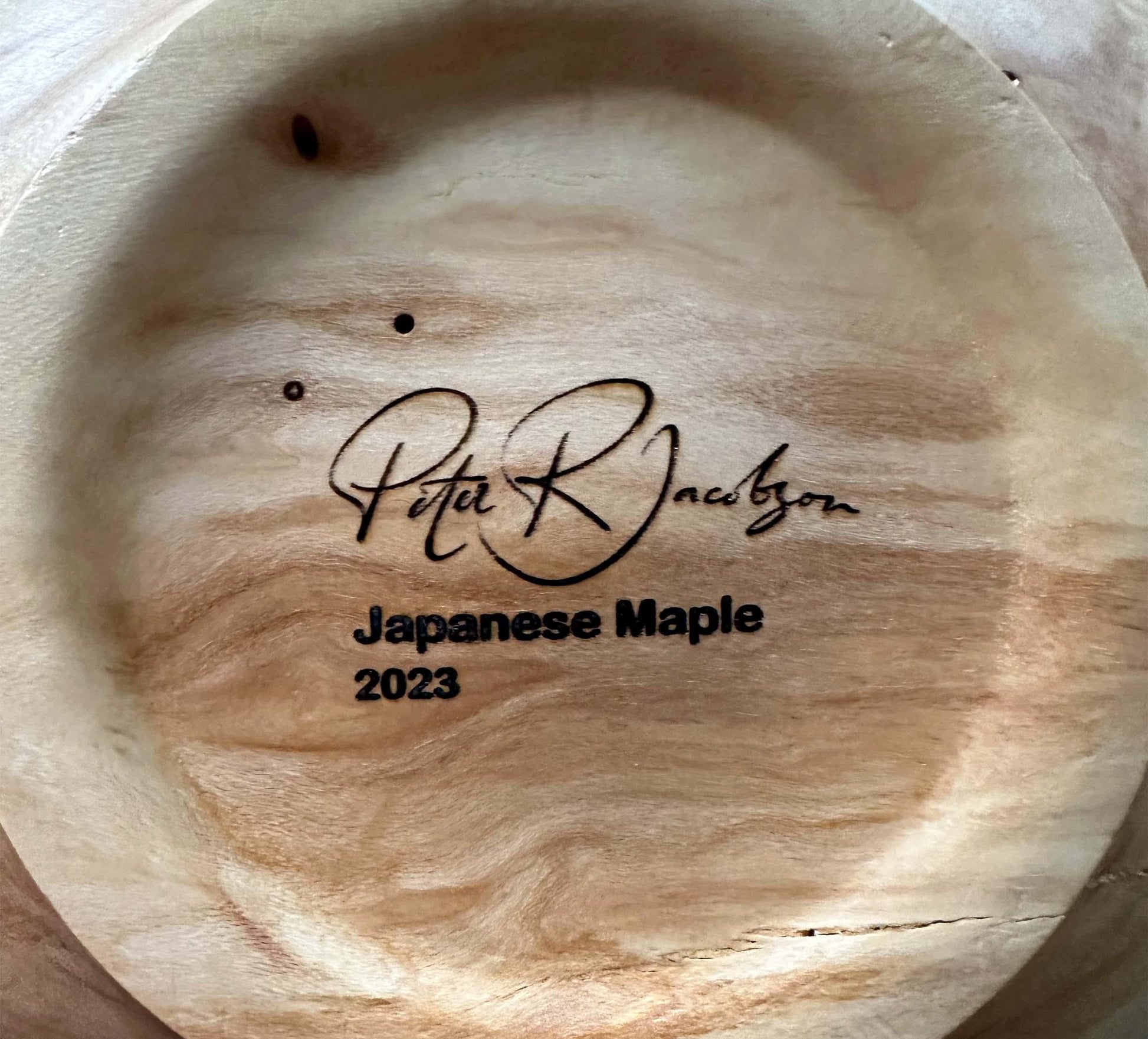 Medium Japanese Maple Bowl with strong outdent rim and pleasing grain warmth