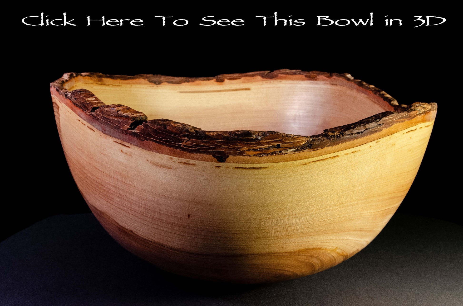 Large bowl with warm grain and bark-on natural edge. This is a family style serving bowl that would make for a stunning centerpiece or other decorative gift.