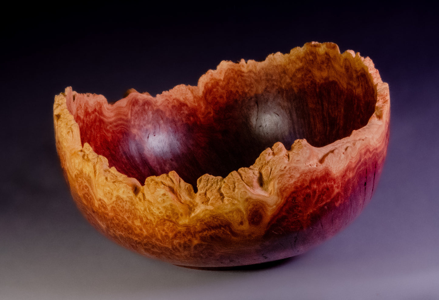 Red Mallee Burl Bowl with Natural Edge
