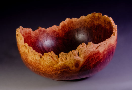 Red Mallee Burl Bowl with Natural Edge