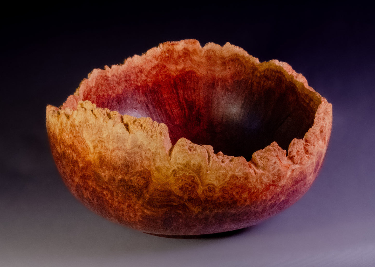 Red Mallee Burl Bowl with Natural Edge