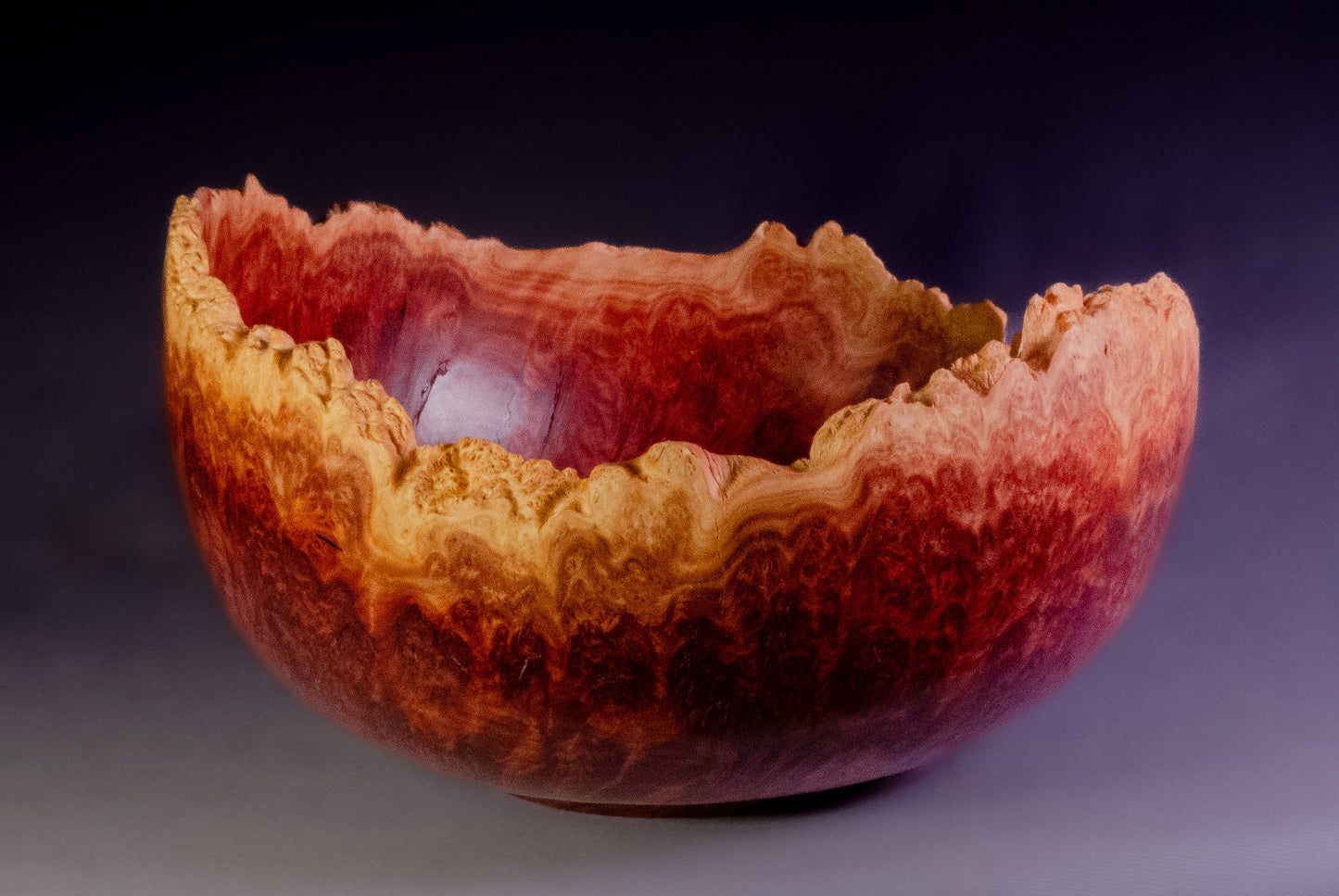 Red Mallee Burl Bowl with Natural Edge