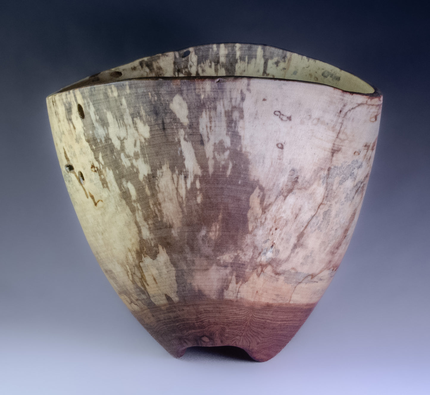 Spalted Sycamore Natural Edge w/ Carved Feet