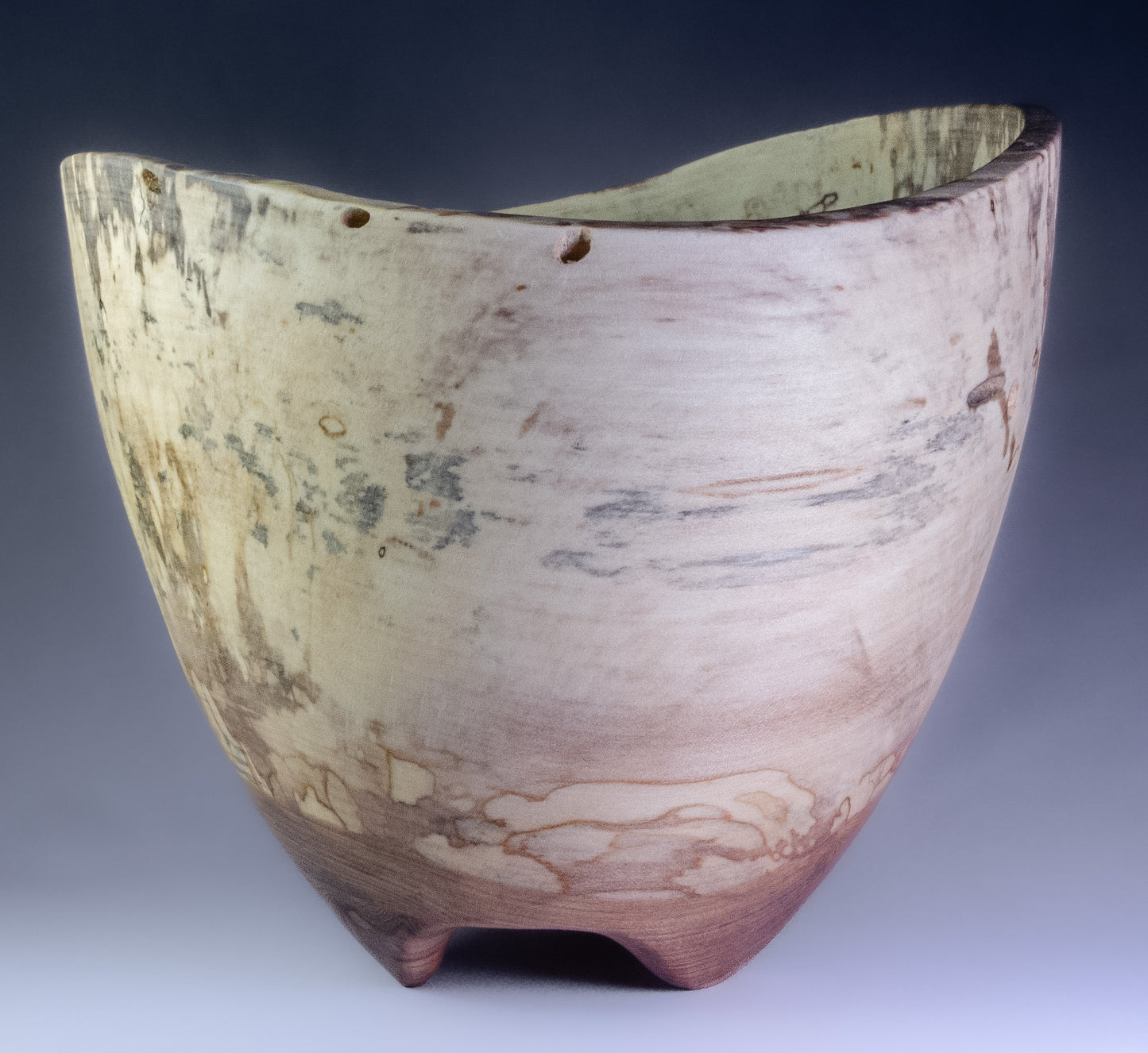 Spalted Sycamore Natural Edge w/ Carved Feet