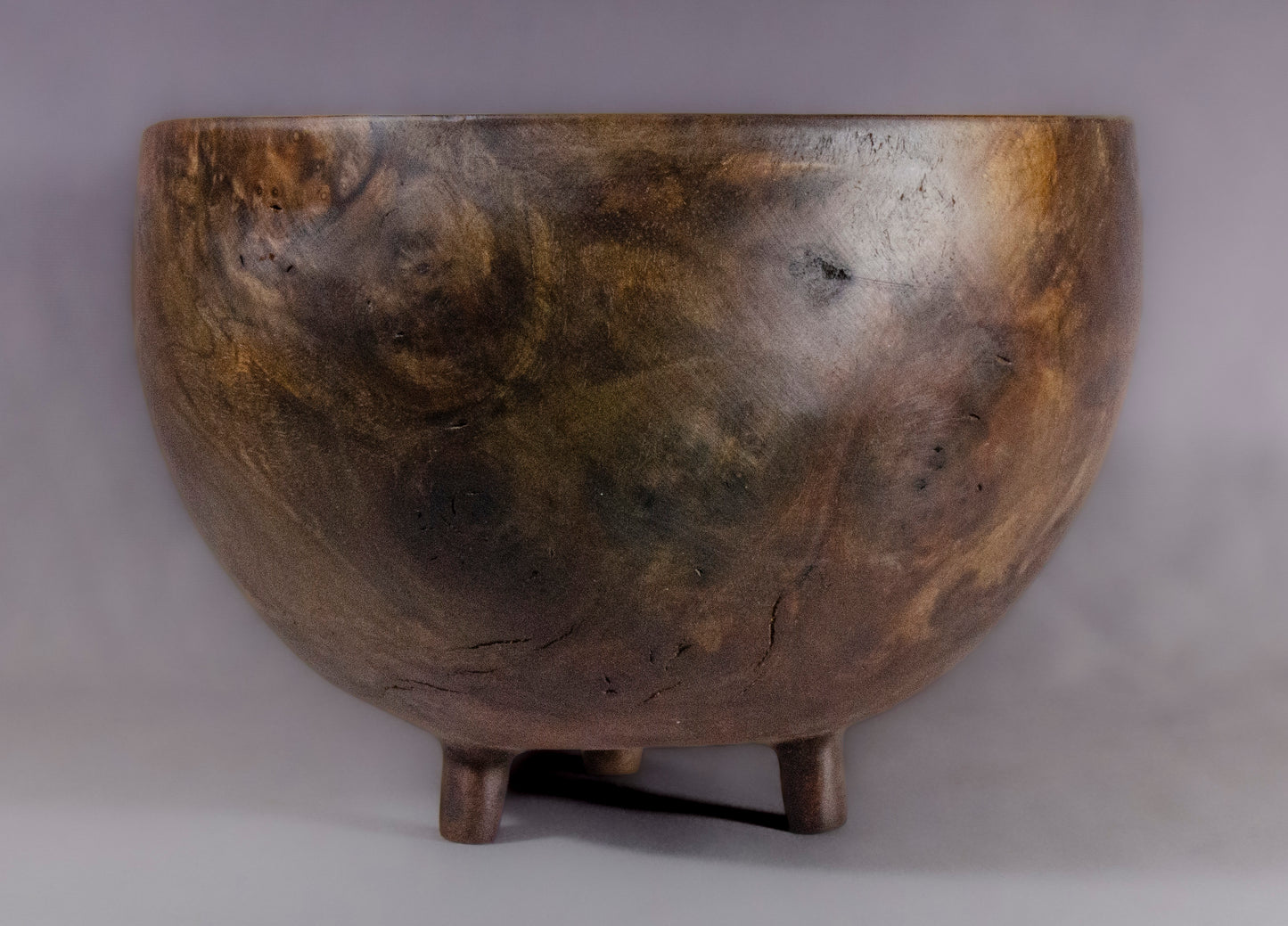 Footed claro walnut bowl