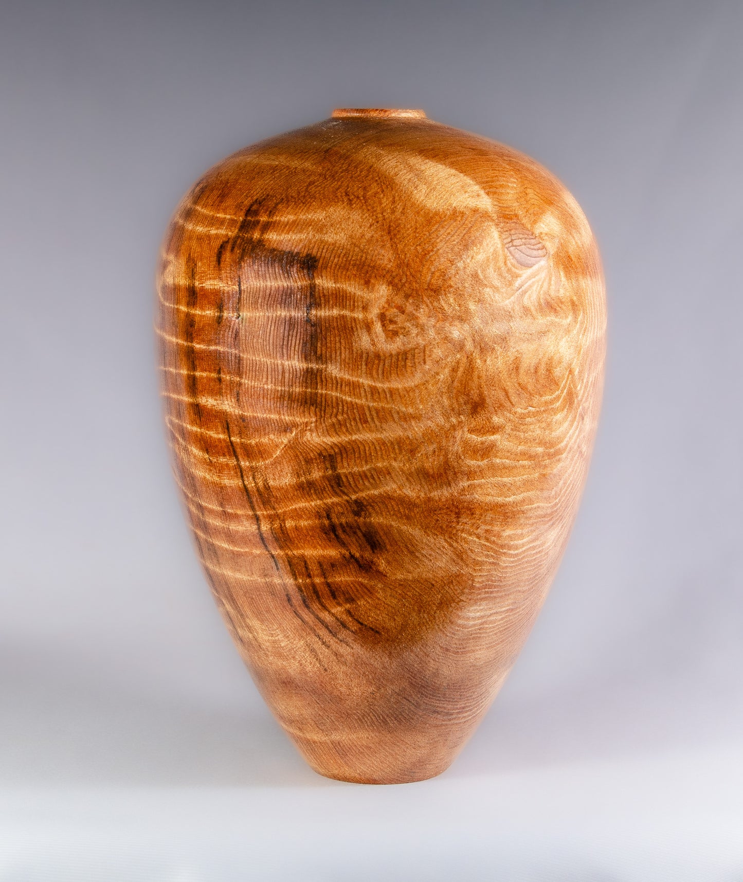 Curly redwood vase