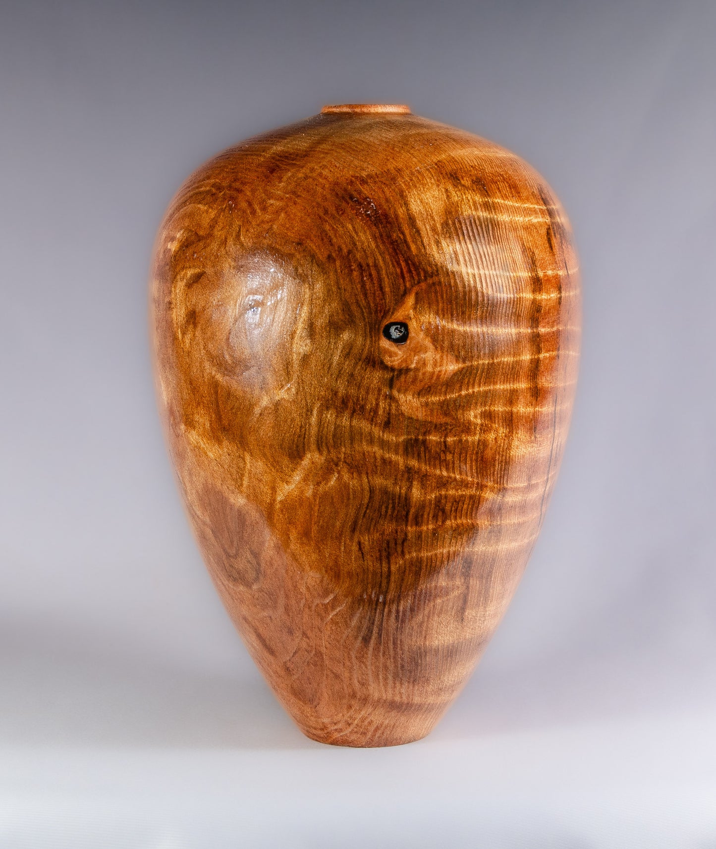 Curly redwood vase
