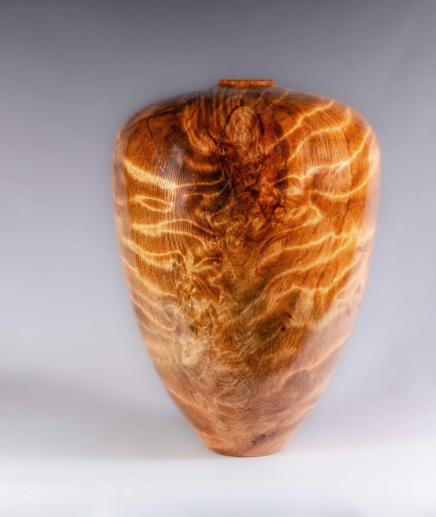 Rare curly redwood vase