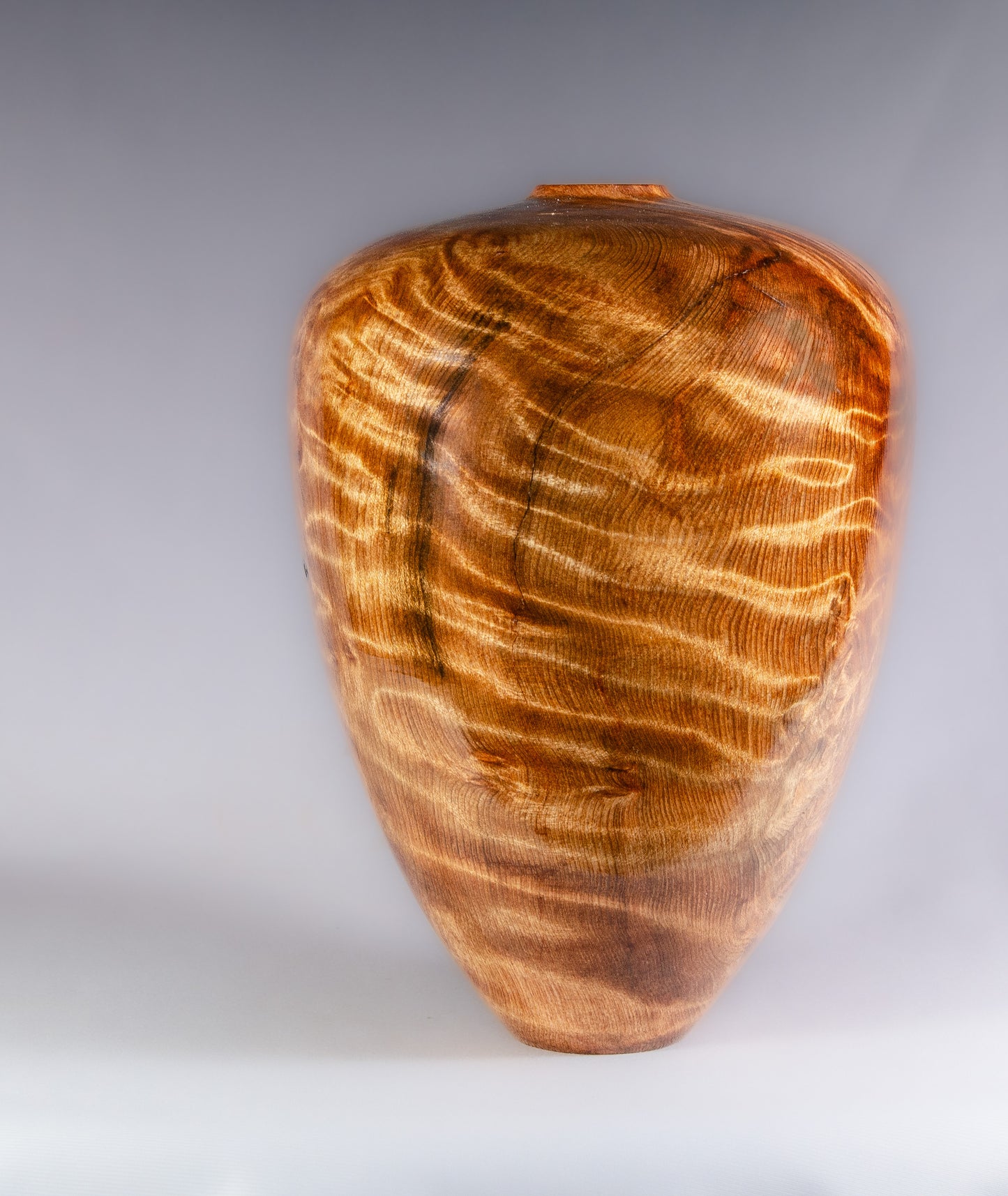 Rare curly redwood vase