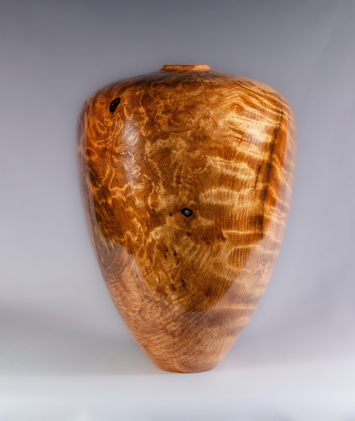 Rare curly redwood vase