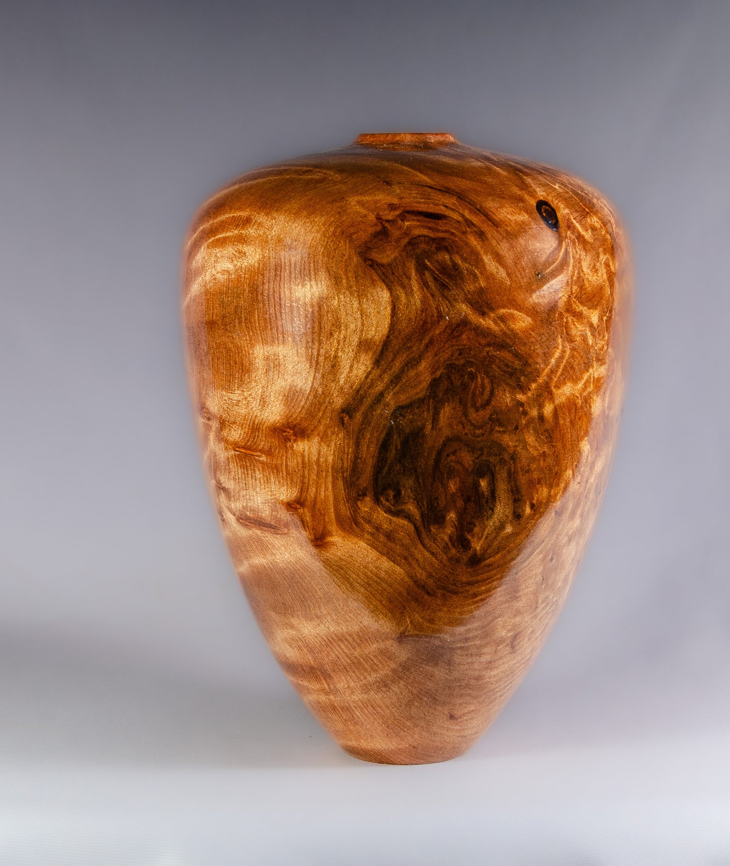 Rare curly redwood vase
