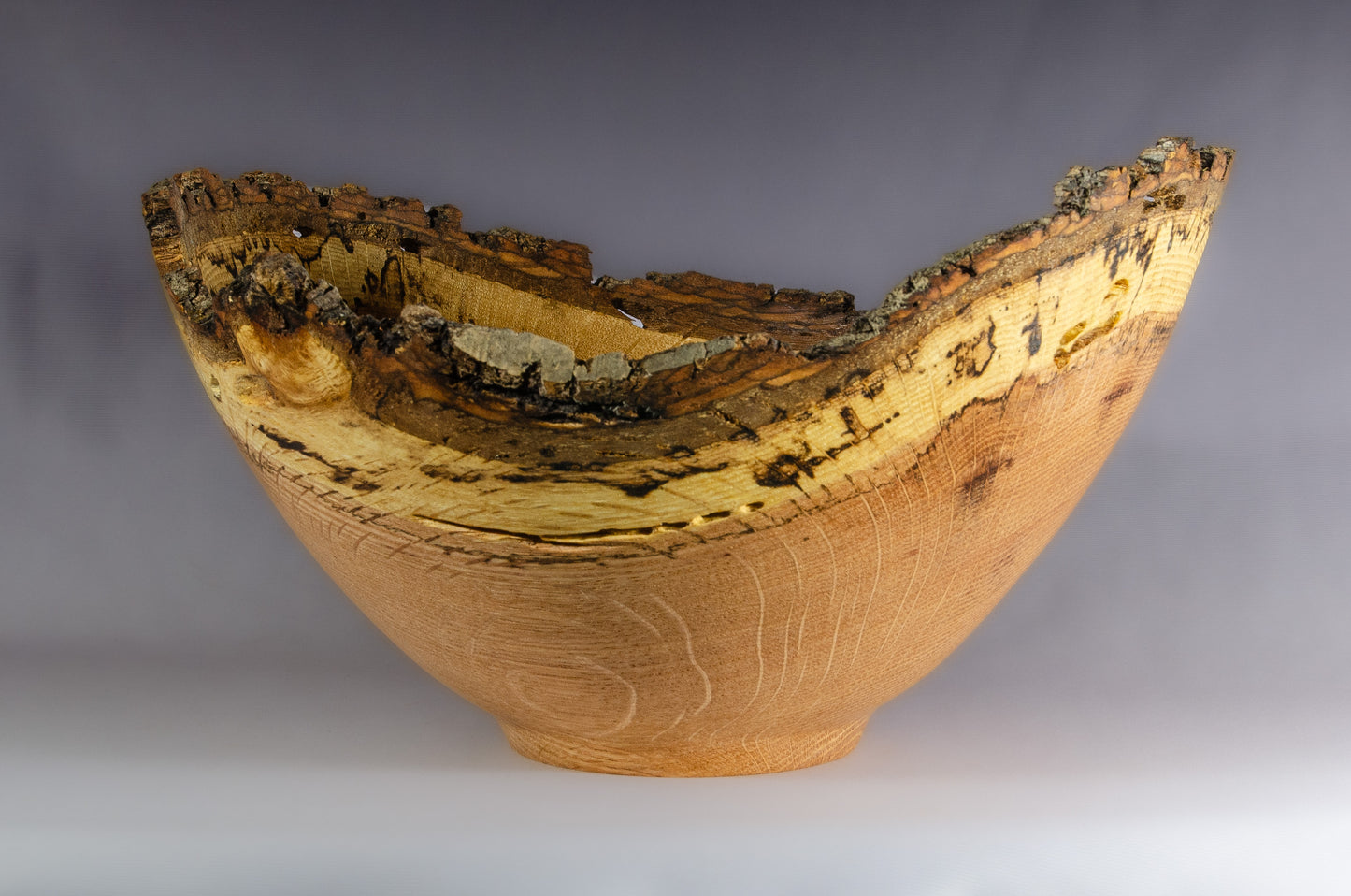 Red oak natural edge bowl