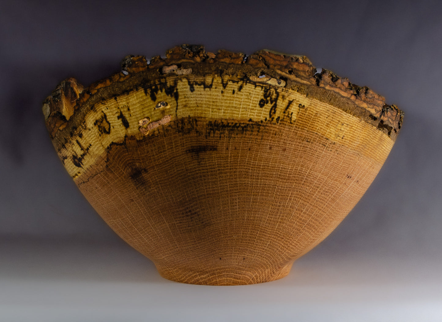 Red oak natural edge bowl