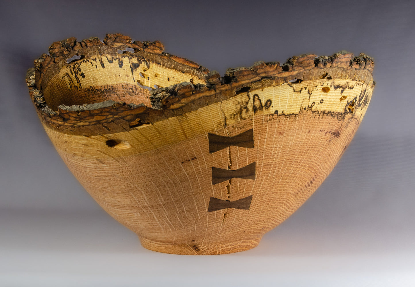 Red oak natural edge bowl