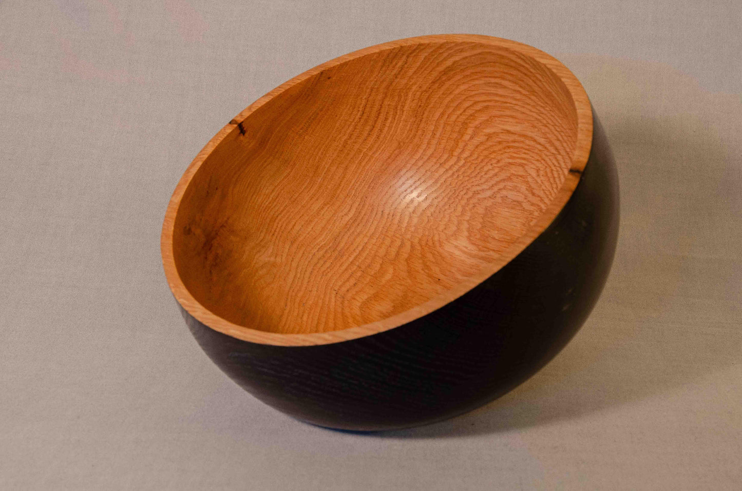 Large ebonized red oak bowl