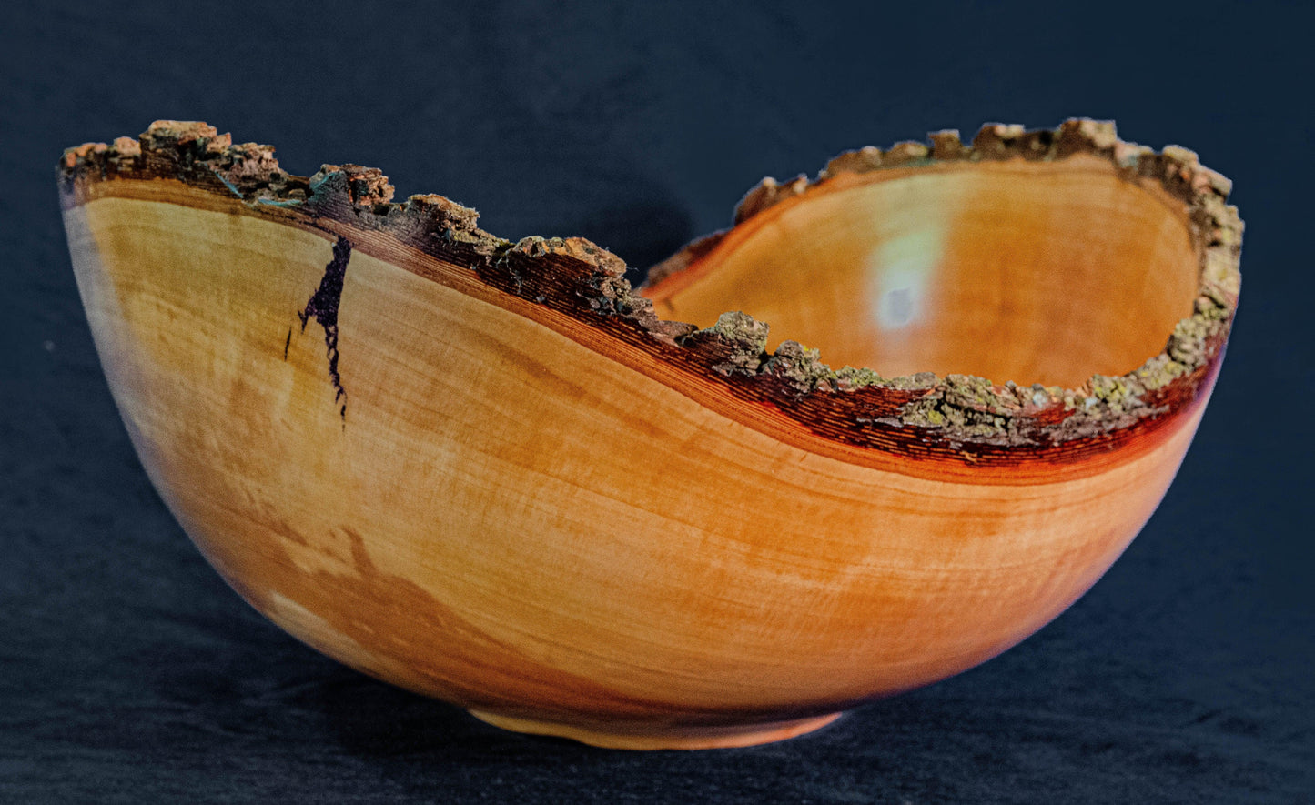 Very large bradford pear bowl with natural edge - Rare Earth Bowls